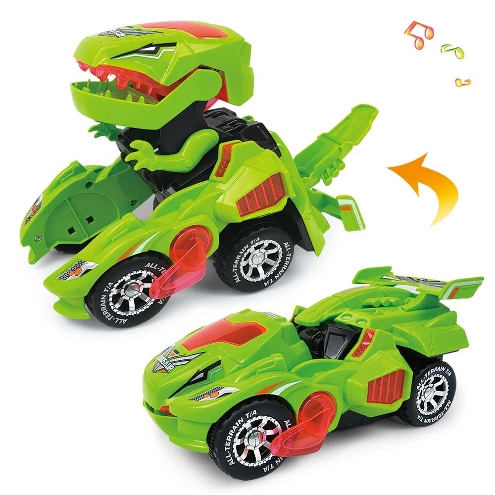 

Deformation Electric Dinosaur Car Toy Universal Wheel deform Robot for Gift for Kids