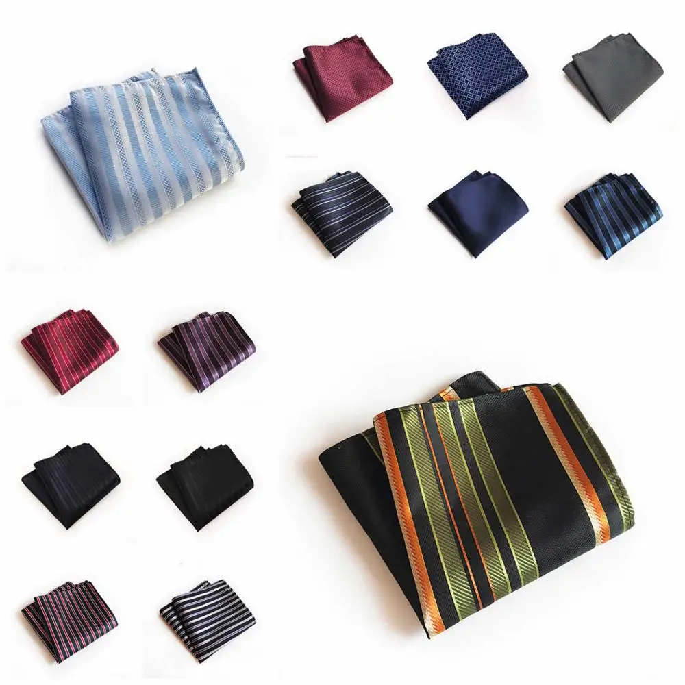 

Men's Classic Polka Dot Striped Silk Handkerchief Pocket Square Fashion Men Hanky For Wedding Party Chest Towel 25*25CM