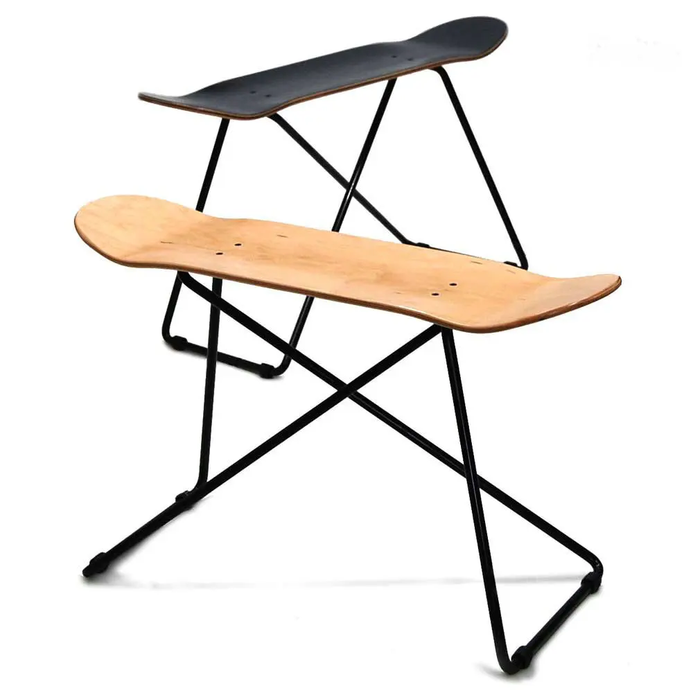 Skateboard Stool Bracket Skateboard Chair Ironwork Stool DIY Skateboard Combination Personality Skateboard Bench