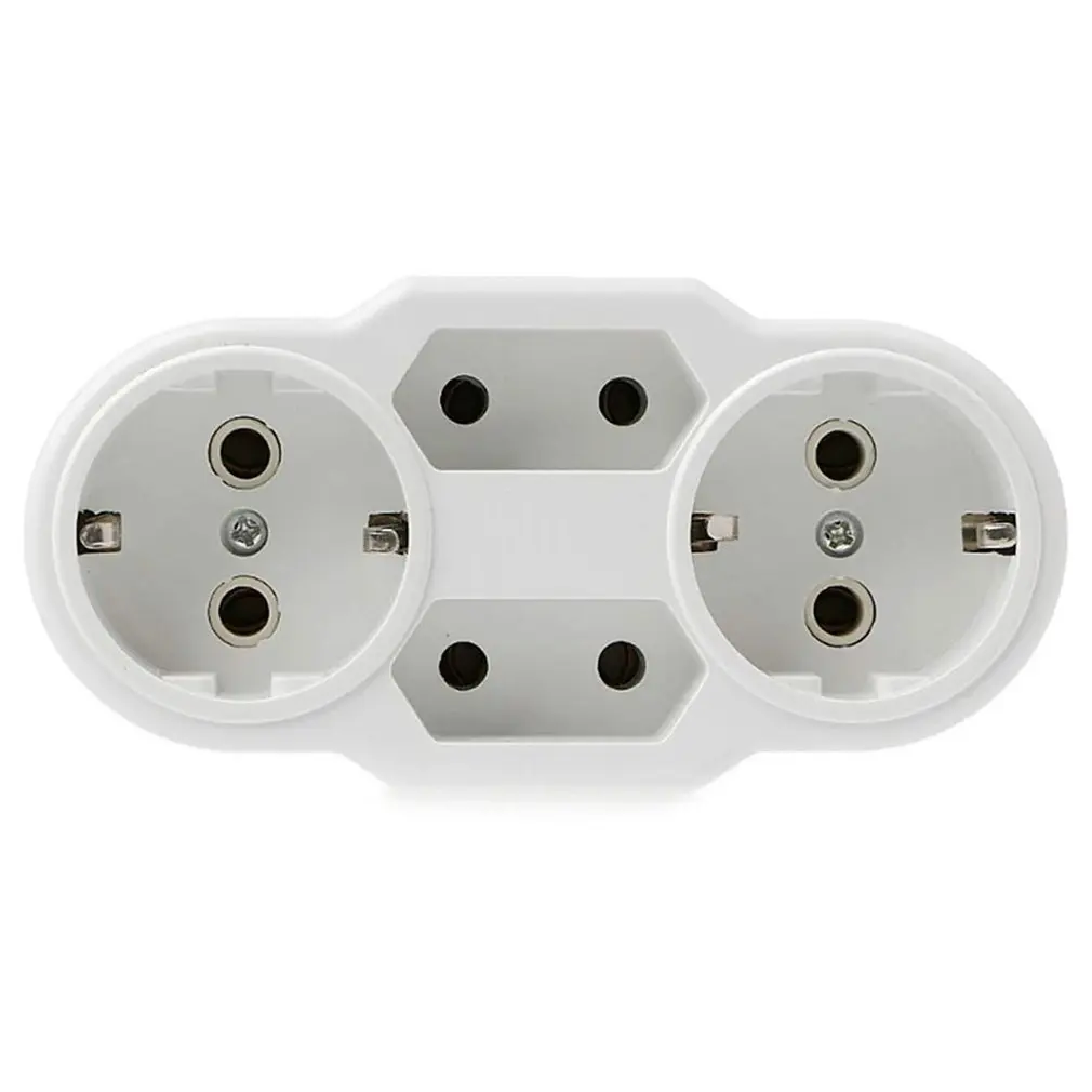 Triple Plug Protective Contact Multiple Plug Power Distribution Adapter EU to Russian Conversion Socket power strip dropshipping