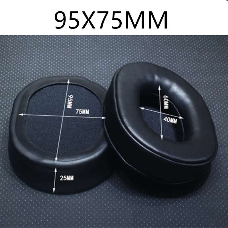 Earpad Busa Memori Hitam PU Cocok 100X80MM 110X90MM untuk Besar Atas Ear Headphone untuk AKG untuk HifiMan untuk ATH untuk Philips