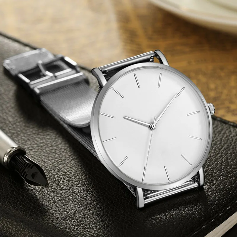 Quartz Wristwatches Simple Casual Metal Hour Clock Quartz Wristwatches Watches for Men Women Gifts