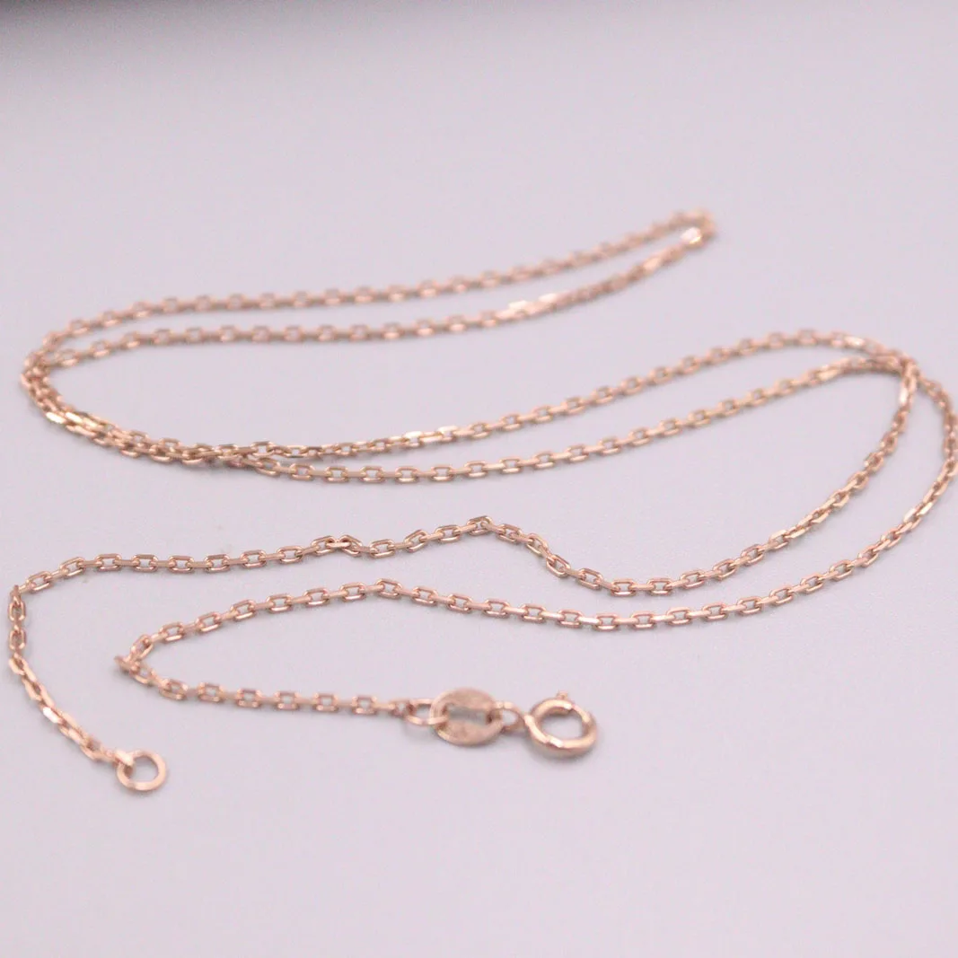 

Fine Pure Au 750 18kt Rose Gold Chain 1.2mmW Women O Link Necklace 20inch 2.7-3g