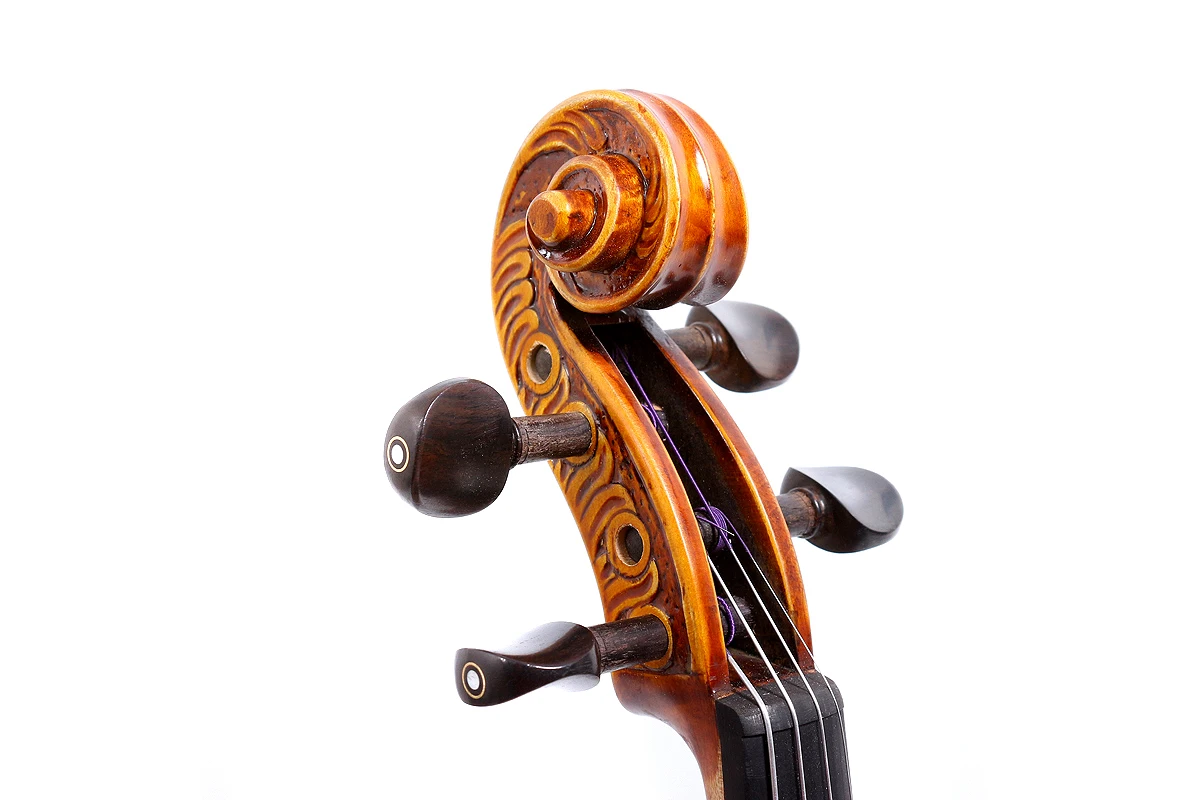 

4 string 4/4 Violin Ebony parts Flame Maple Back Antique Varnish Spruce Master Powerful Sound Pro#6