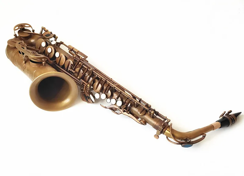 High Unique Retro Alto Saxophone New Brass Antique Copper Eb Tune E Flat Musical Instrument Sax with Case Mouthpiece