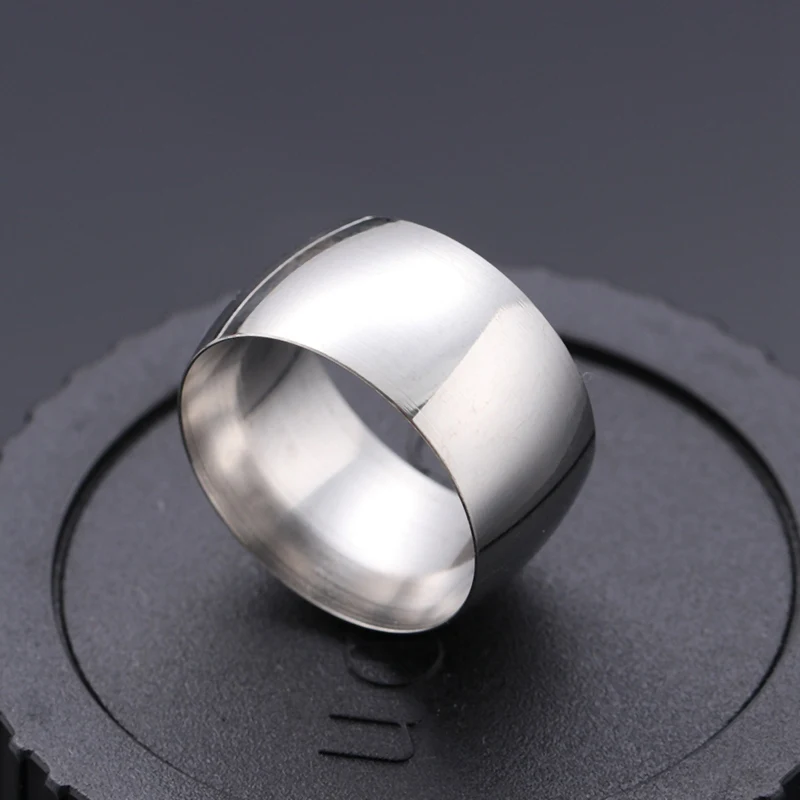 Men\'s Super Wide Stainless Steel Rings Gold Silver Black Color Simple Retro Ring for Women Unisex Fashion Jewelry Gifts WC082