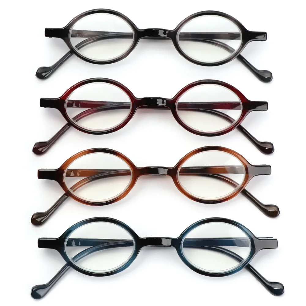 Fashion Round Vintage Reading Glasses +1.0~+4.0 Read Eyeglass Men Women Light Weight With Spring Hinge Flat Mirror Eyewear