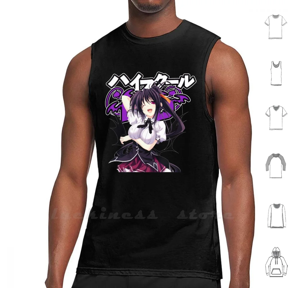 Akeno Himejima - High School Dxd Sleeveless Tank Top Vest Cotton Akeno Himejima High School Dxd Akeno Rias Akeno High School