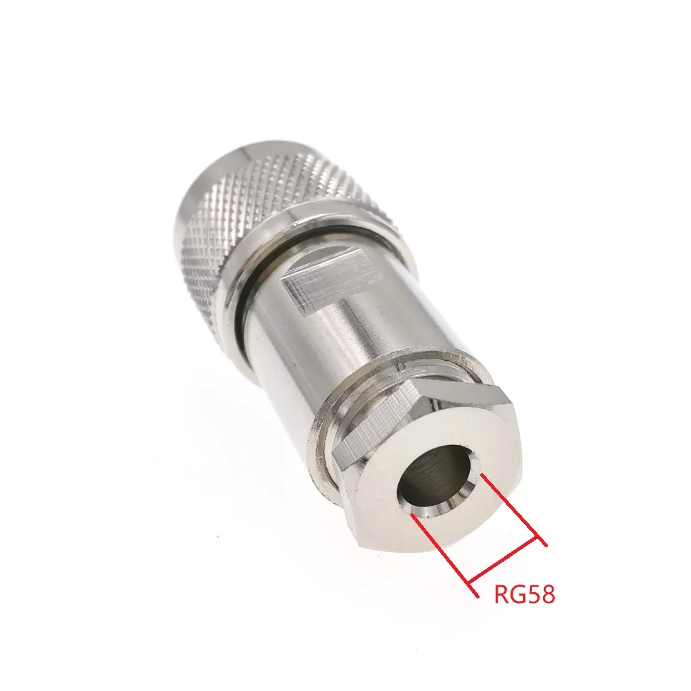 

10PCS COPPER N Male Plug RF Coaxial Connector Clamp For RG58LMR195 RG5 RG6 RG8 LMR400 Coaxial Cable