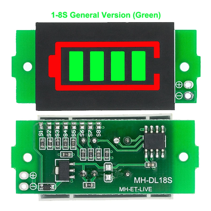 단일 리튬 배터리 용량 표시기 모듈, 블루 디스플레이, 전기 자동차 배터리 전력 테스터, 리튬 이온, 1S-4S-8S, 3.7V, 4.2V