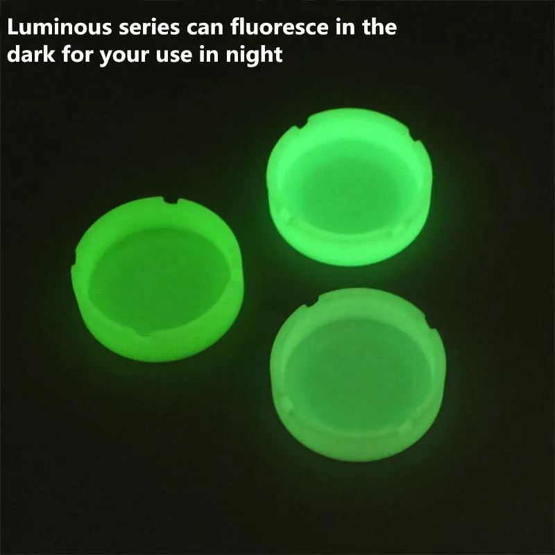Eco-Friendly Silicone Soft Round Ashtray Ash Tray Holder PLuminous Portable Fluorescent Ashtray Anti-Scalding Cigarette Holder