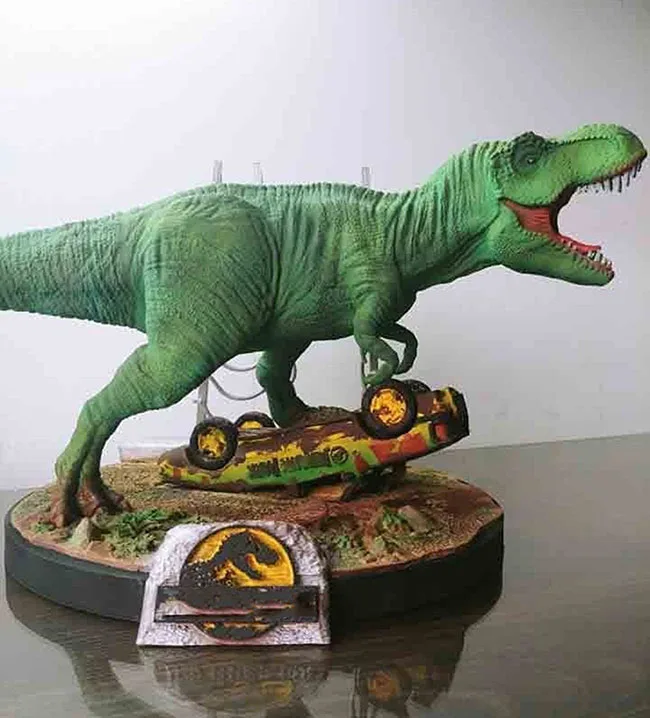 Unassambled 1/32 ancient Dinosaur  with Scrap   (WITH  BASE )  Resin figure miniature model kits Unpainted