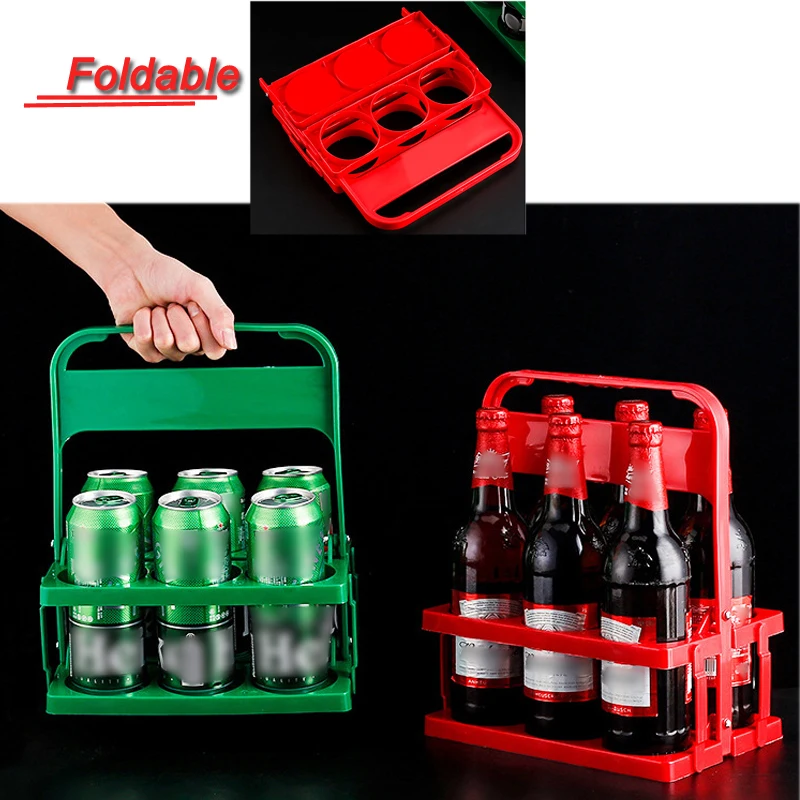 

Foldable Rack 6 Bottle Carrier Drink Carrier Beverage Delivery Holder Beer Carrying Rack Basket Wine Caddy Stand Organizer