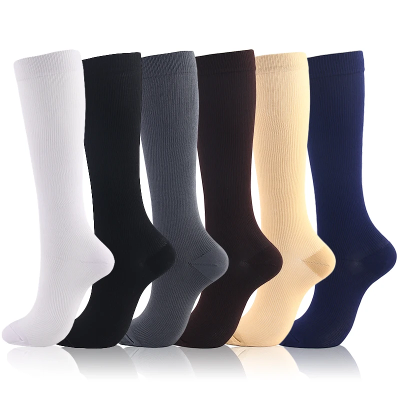 

Pure Color Compression Stockings For Men And Women Unisex Nylon Material High Stretch Compression Socks Prevent Varicose Veins