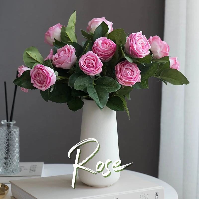 

Rose simulation living room indoor false flower decoration table flower arrangement silk flower dry flower bouquet flowers small