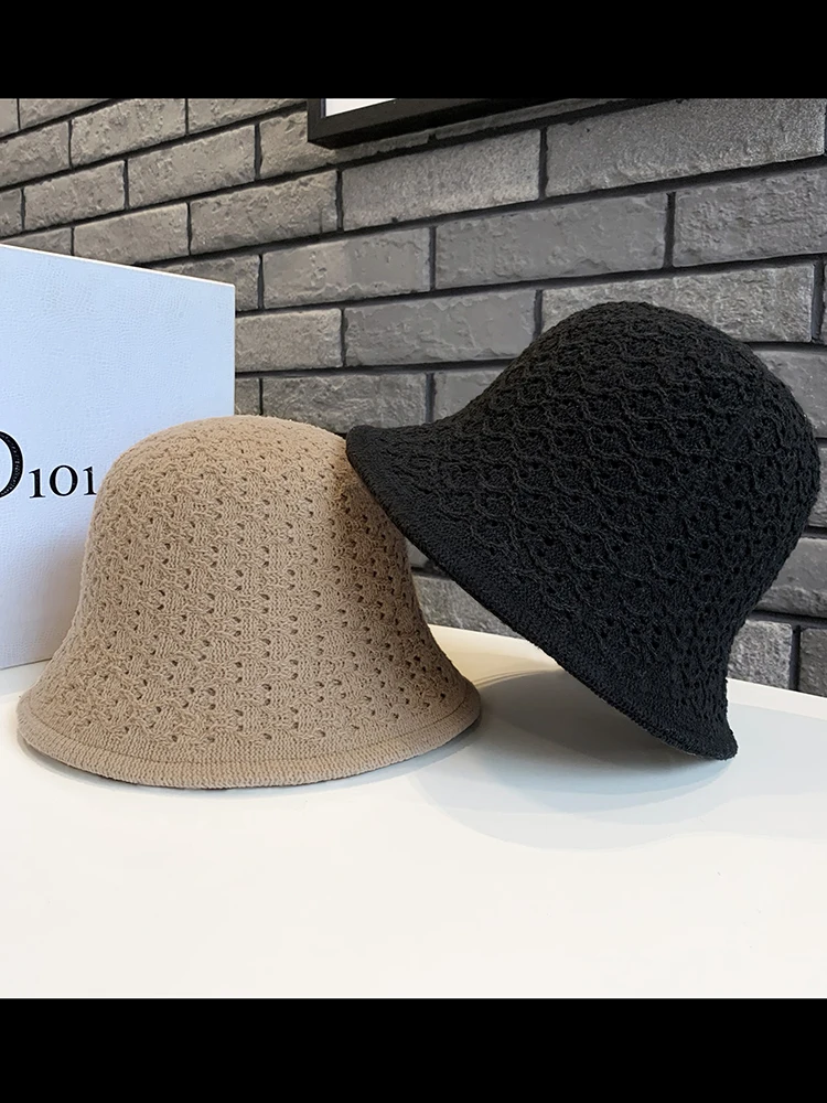 Spring and Autumn Double-sided Can Wear Bucket Hats Ladies Korean Fashion All-match Pot Hat Japanese Woolen Knitted Pot Caps