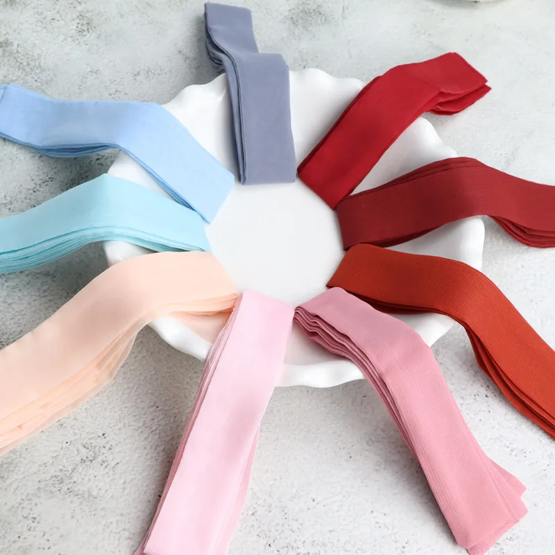 Solid color daily antique ribbon Hanfu hair belt bow headgear basic hair accessories