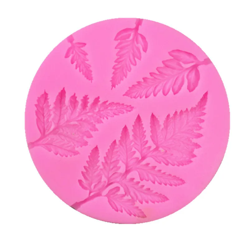 DIY Round Fern Leaf Modeling Liquid Silicone Mold Leaf Leaf Pendant Keychain Mold Fondant Soft Pottery Clay Epoxy Modeling Tool