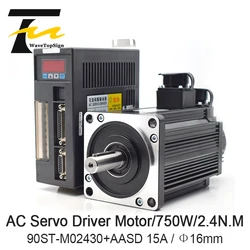 AC Servo Motor Driver 750W 2.4N.M 90ST-M02430 AC Motor Matched Servo Driver AASD 15A Complete Motor kit