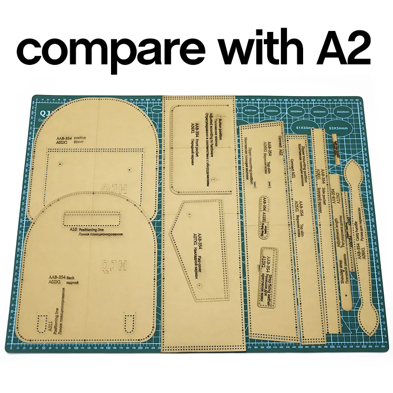 Handmade Leather Ladies Shoulder Bag Casual Backpack Sewing Pattern Hard Kraft Paper Mold Template 21cm*24cm*10cm