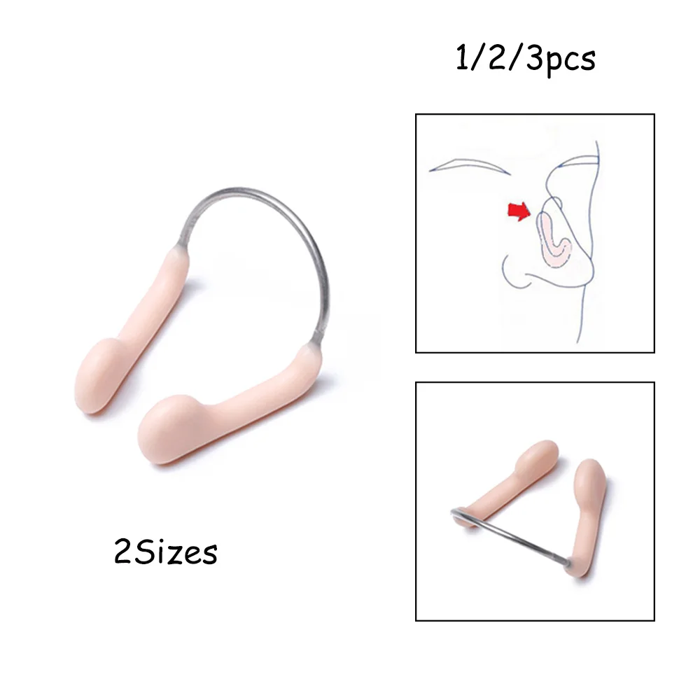 Durable No-Skid Soft Silicone Steel Wire Nose Clip for Swimming Diving Water Sports Skin Color Nose Clip Swimming Accessories