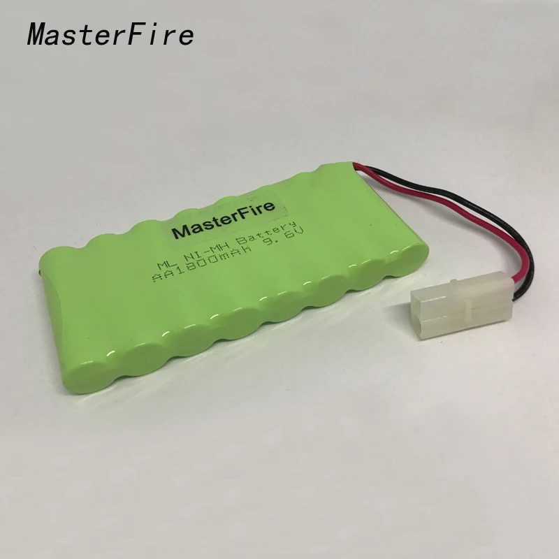 MasterFire Original 8x AA 9.6V 1800mAh Rechargeable Ni-MH Battery NiMH Batteries Pack with Plug for RC Cars Boats Gadgets Toys