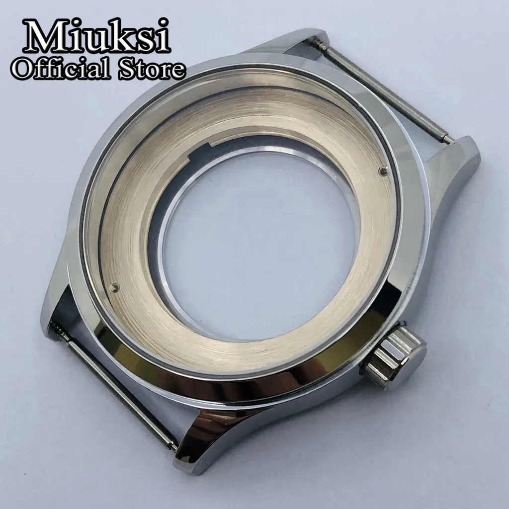 Miuksi 42mm sapphire glass stainless steel watch case fit ETA 2836 Miyota 8205 8215 821A Mingzhu DG2813 3804 movement