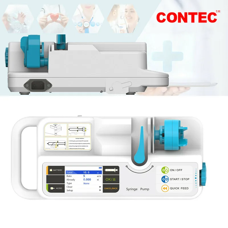 CONTEC Brand Syringe Pump SP950 LCD real-time Alarm Rechargable battery（Human or Veterinary Use)