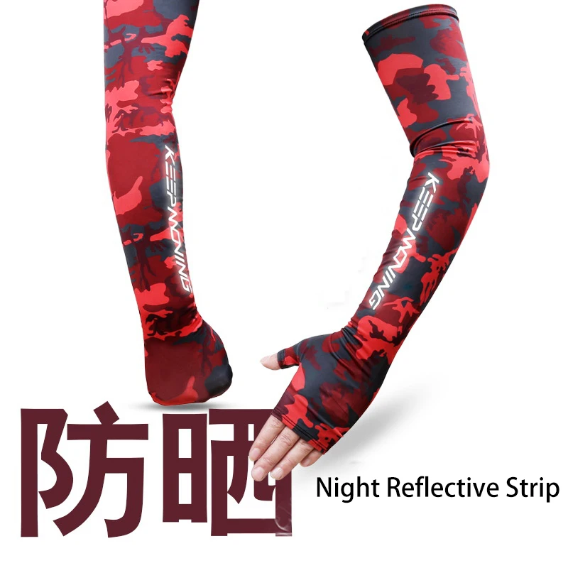 Spring Summer Sleeves Cycling Cuff for Men Sports Outdoor Camouflage Cool Glove Women Arm Sleeves Sun Protection Ice Silk Warmer