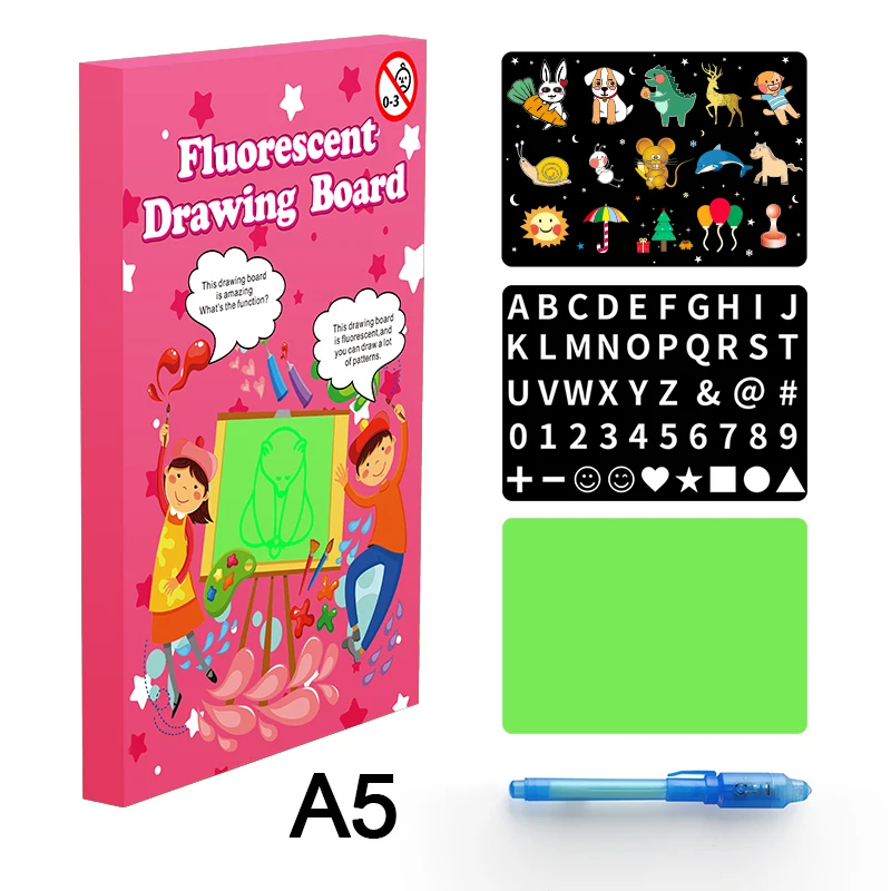 Educational Toy Drawing Board Tablet Graffiti Led Luminous Magic Raw With Light-fun children gift