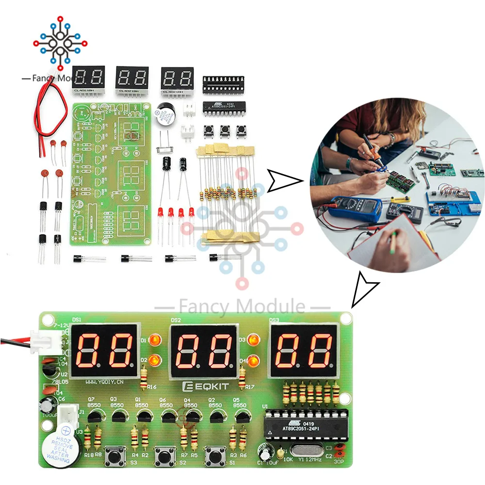

Набор цифровых электронных часов diymore C51 AT89C2051, 6 бит, наборы «сделай сам», электронные компоненты, производство электроники