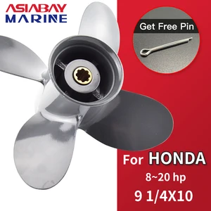Honda Stern Propeller, 8 PS, 9,9 PS, 10 PS, 15 PS, 20 PS, 9 1/4*10 Motorboot, 4 Klinge, Schraubenaluminium, 8 Spline Marine Motorteil 7 Hauptverkäufe Honda Stern Motor 20 PS 4 -maler Preis - №4