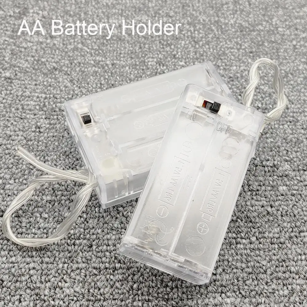 AA Battery Holder Battery Storage Case With Switch New AA Battery Box Case With Switch Transparent