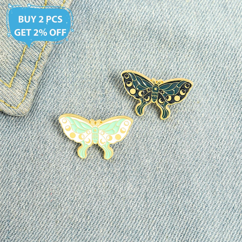 Butterfly Animals Enamel Pin Cute Insect Moth Badges Metal Clothes Brooch Jewelry Accessories Gifts For Women Men