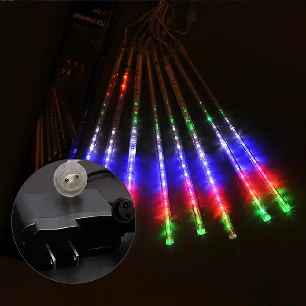 Tira de luces LED impermeables para exteriores, tira de luces de 30cm, con 8 tubos de lluvia y lluvia, para decoración de fiestas, bodas y Navidad, 192