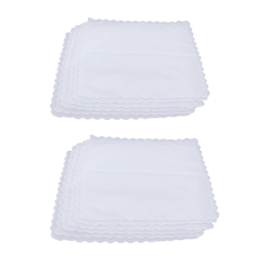 12 Pack Comfortable Cotton Plain White Hankie Ladies Handkerchiefs DIY Square