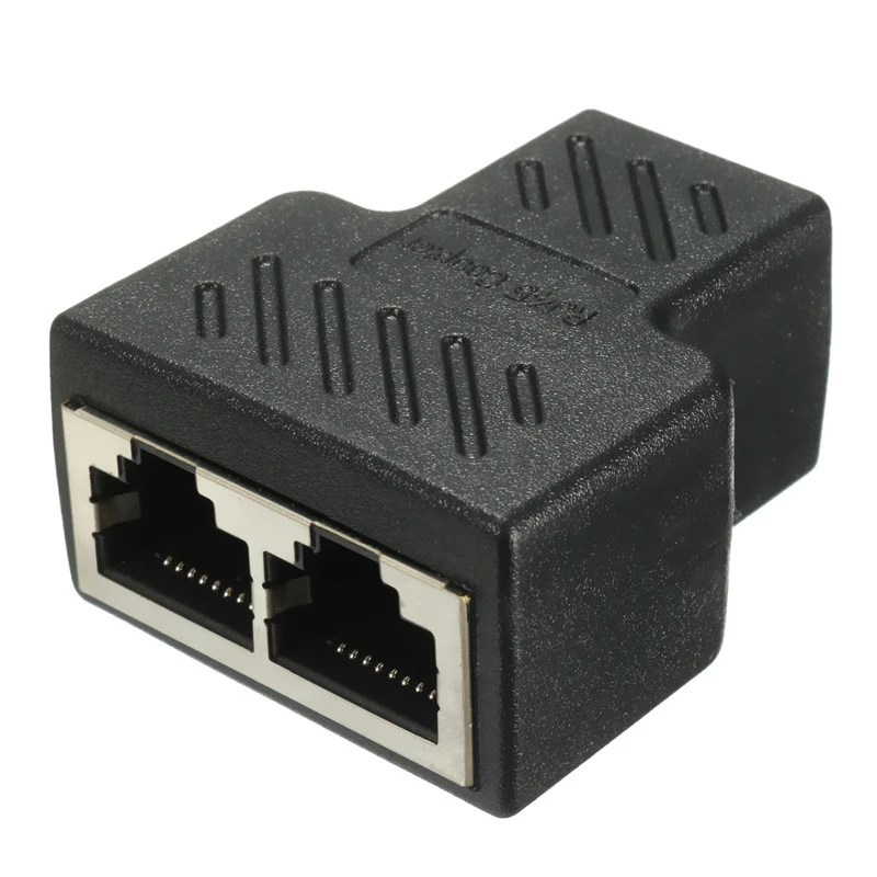 RJ45 Coupler Female Connector 2 Way RJ45 Network Splitter Adapter Extender, LAN Connector,Suitable for Cat5 Cat6 Ethernet