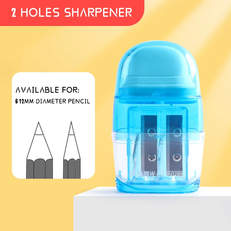 M&G 2B Sharpener + Eraser 2 In 1 Multifunctional Pencil Cutter Manual Multi-function Children Knife Stationery Planer Sharpener