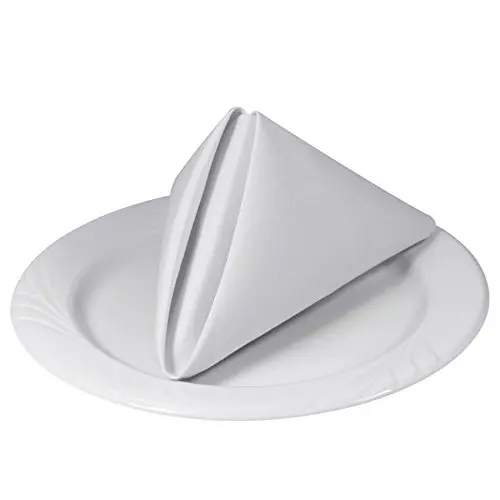 Servilletas de lino blanco para restaurante, paño de cena de 45x45cm, HOTEL PREMIUM, 12 unidades