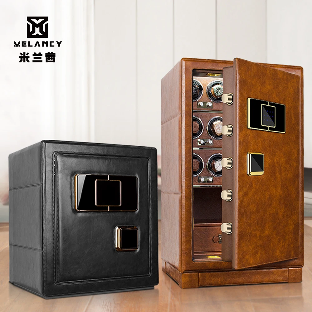 MELANCY Luxury Watch Winder Anti-Theft Safe Fingerprint Recognition Unlock Anti-theft Jewelry Watch Box With TPD 5 Mode Control