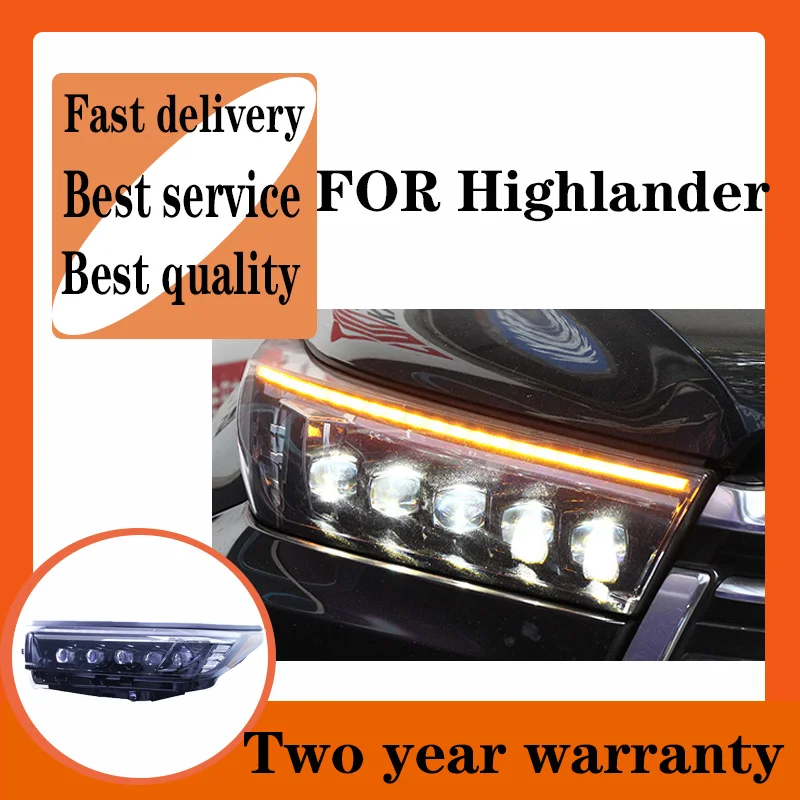 

For Toyota Highlander Headlights 2018 2019 New Kluger LED Headlight DRL Bi Xenon Lens High Beam LED Dynamic turn signal