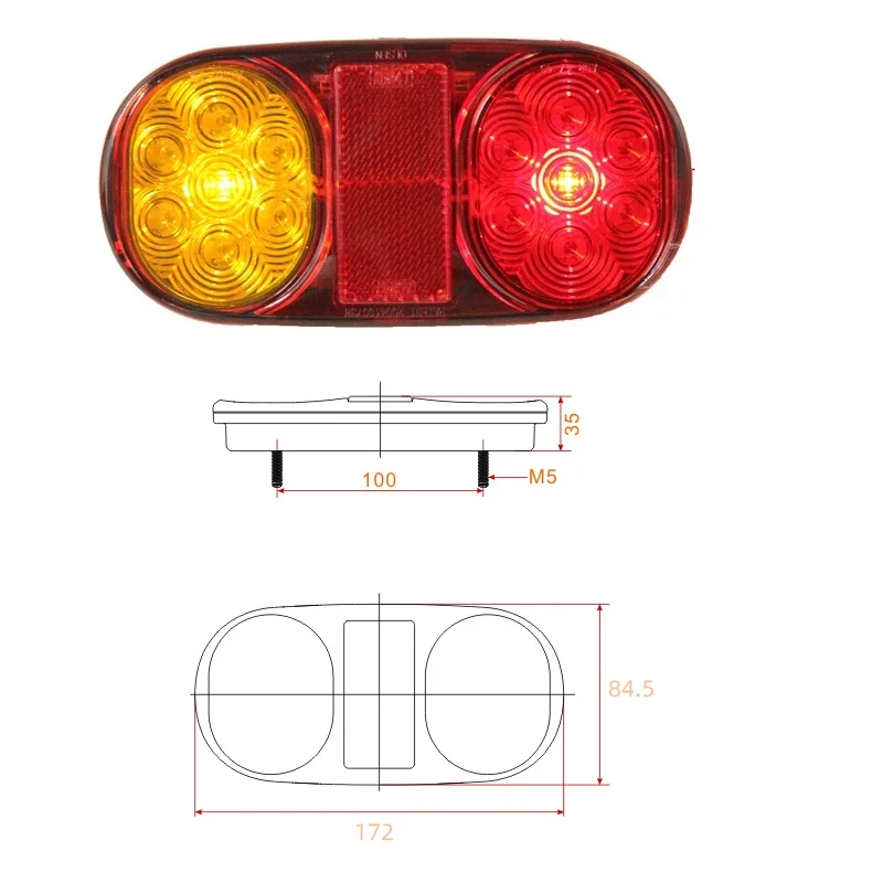 12V LED trailer tail lights lamp kit trailer lights cable trailer parts waterproof  ADR APPROVAL