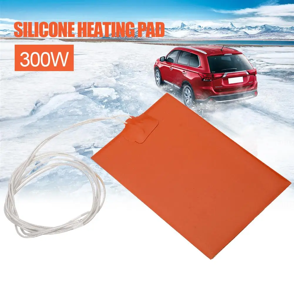 300W 220V Engine Oil Tank Silicone Heater Pad Universal Fuel Tank Water Tank Rubber Heating Mat Warming Accessories 10x15cm