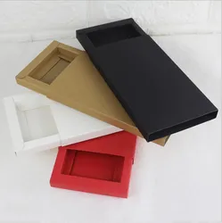 5pcs/lot Kraft Cardboard Phone Case Packaging Box Gift Box Red/White/Brown/Black Paper Drawer Box With Clear Window