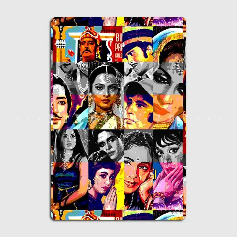 Vintage Bollywood Pattern 3 Metal Plaque Poster Club Pub Garage Retro Wall Plaque Tin Sign Poster