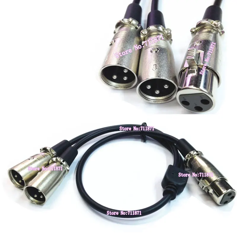 XLR Female Double Male Kabel Line XLR Y Kabel Splitter CANNON Female 2 Dua Laki-laki Mikrofon Line Kabel XLR Laki-laki Perempuan Adaptor