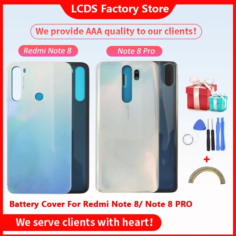 Battery Back Cover For Redmi Note 8 Battery Cover For Redmi Note 8 Pro Battery Cover Housing +Volume Power Buttons+Sim Card Slot