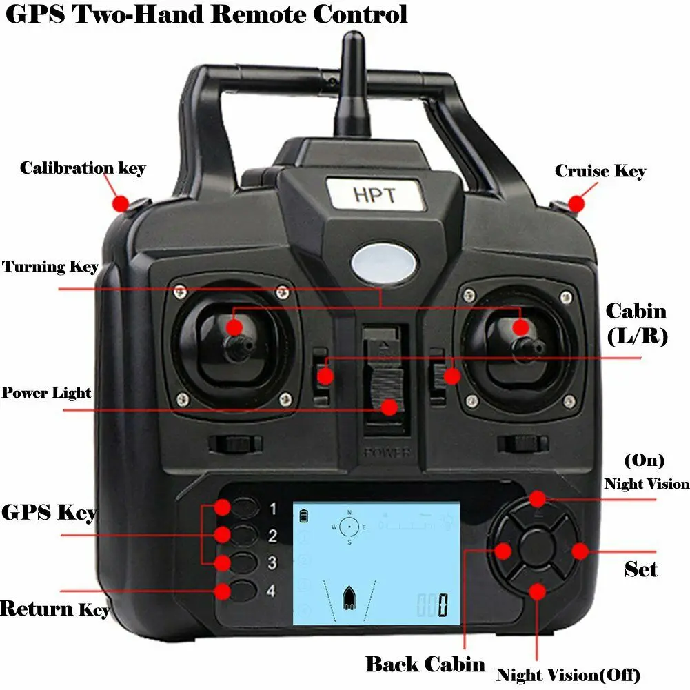 500M RC GPS bezprzewodowa przynęta na ryby łódź zabawka łódź wyświetlacz LCD GPS wykrywacze ryb z echosonda torebka zapasowe baterie