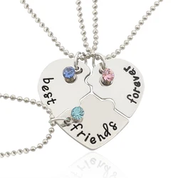 3Pcs/Set Letters Best Friends Forever Friendship Necklace Undertale Colors Rhinestone BFF Friendships Chokers 2023 Gifts