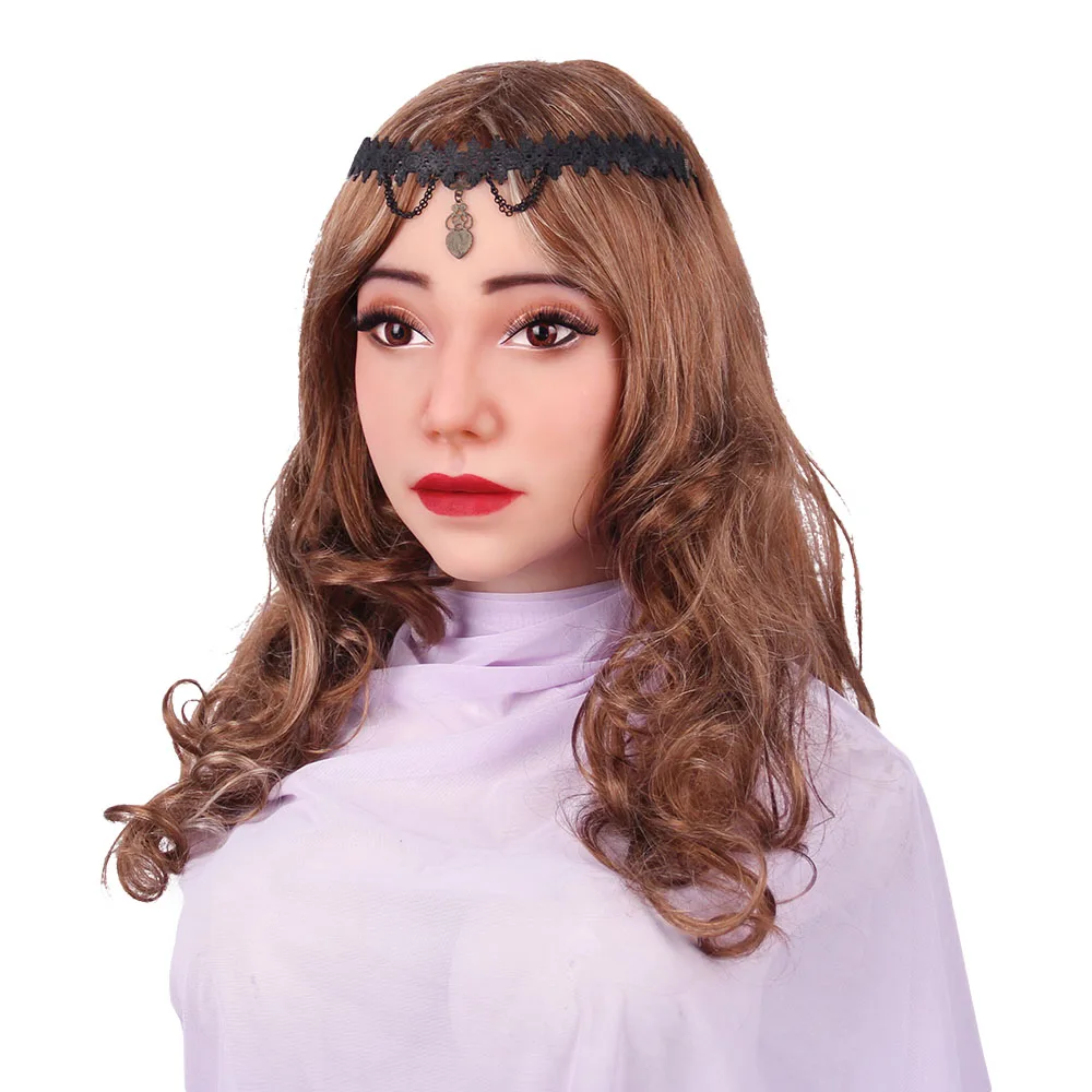 (KS)WOMEN Silicone Head Cover Makeup Crossdresser Cosplay Beauty Accessory Collection Male to Female realistic silicone masks